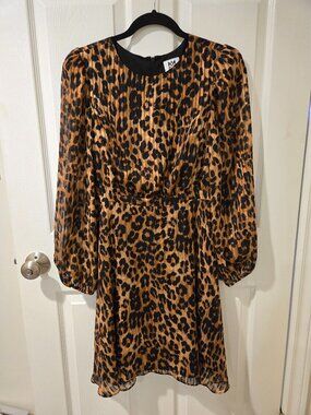 Milly Minis Liv Leopard Print Pleated Dress 16